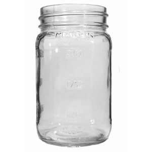  16 oz. Embossed Square Mason Jar (CS of 12): Kitchen 