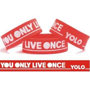  Red YOLO You Only Live Once Wristband Jewelry