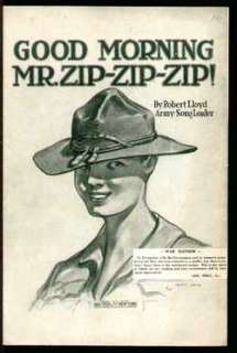 Good Morning Mr Zip Zip Zip 1918 Sheet Music WWI  