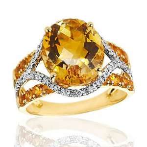  Roberta Z Citrine and Diamond Ring   Size 6: Jewelry