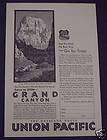 1930 VINTAGE MAGAZINE AD = UNION PACIFIC..GRAND CANYON