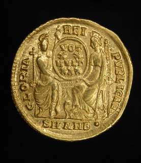 stunning, solid gold Ancient Roman solidus of the Emperor 