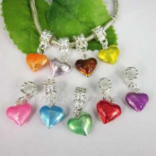 20 Findings Heart Charm Fit Bracelet Spacer Beads e0974  