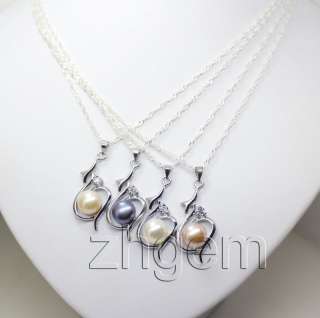 wholesale 4pcs natural white pink lavender black pearl zircon pendant 