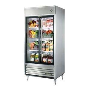 True TSD 47G 2 Glass Sliding Door Bottom Mount Reach In Refrigerator 