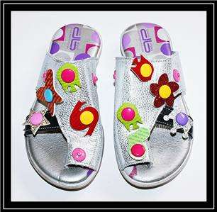   ~ Girls Euro Silver Slip On Princess Sandals Shoes ~ 28 9.5 10 EUC