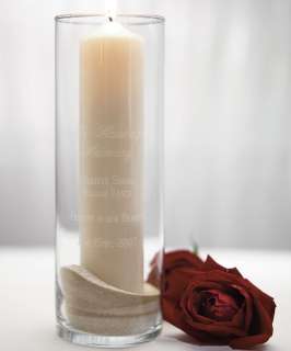PERSONALIZED WEDDING CEREMONY MEMORIAL GLASS CYLINDER 078917099615 