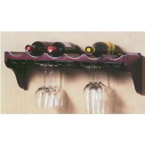  Dark Wood Wine Rack/Glass: Home & Kitchen