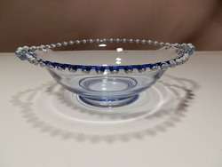 IMPERIAL CANDLEWICK VIENNESE BLUE OPEN HANDLE BOWL OUTSTANDING 1937 38 