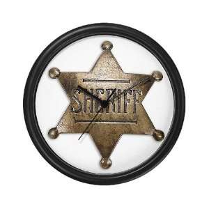  Sheriffs Badge Police Wall Clock by  Everything 