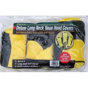  Premium Long Neck Neon Head Covers, YELLOW/BLACK: Set of 3 