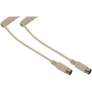  IEC MIDI or PC Keyboard Coiled Cable 5 pin Din Male to 
