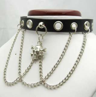 TEN108   Skull Dangle Chain Collar Choker Necklace Punk EMO Biker 