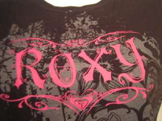 ROXY PARADISE black pink t shirt   women S  