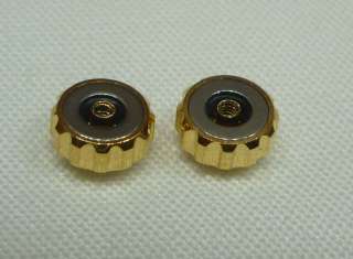 OMEGA WATCH CROWN BUTTON 2 PIECE GOLD PLATED USED  