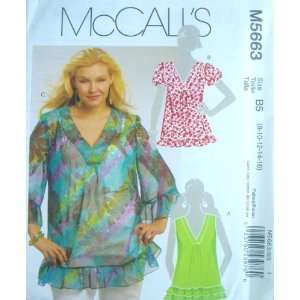 McCalls 5663 Sew Pattern ~ Misses and Womens Tops SIZE 