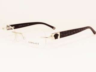 New VERSACE 1189 51 1000 BLACK Rimless glasses spectacles womens Boxed 