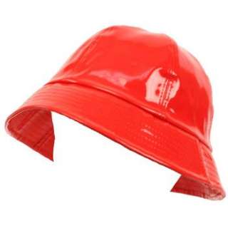 Rain Bucket Cap Hat Waterproof Packable Adjustable Red  