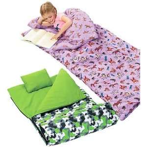  Super Soft Cotton Flannel Kids Sleeping Bag with Pillow 