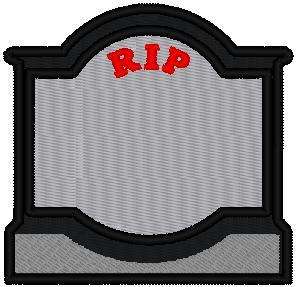 REFLECTIVE CUSTOM EMBROIDERED BIKER TOMBSTONE MEMORY PATCH  
