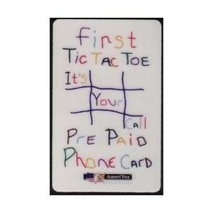   Phone Card 5m First Tic Tac Toe Pre Paid Phonecard Its Your Call