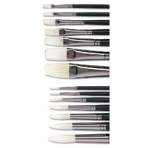  Sax Olympia Pure White Bristle Brushes   Set of 6: Arts 