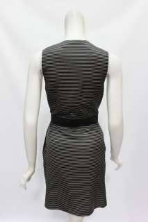 Phillip Lim womens single lapel black beige sleeveless silk dress 