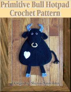   Primitive Cow Hot Pad Crochet Pattern by Sharon 