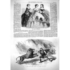   1861 PARIS FASHION CROCKETT LION TAMER ASTLEY THEATRE: Home & Kitchen