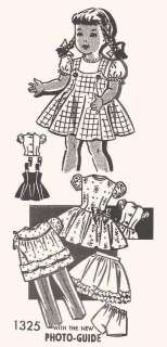 Vintage Doll Clothes Pattern 1325 14 ~ Toni P 90  