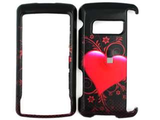 CARBON FIBER HEART CRYSTAL HARD SKIN FACEPLATE CASE COVER LG ENV TOUCH 