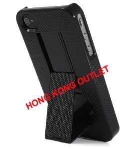 Black Deluxe Hard Stand Case for iPhone 4 4S 4G E60e  