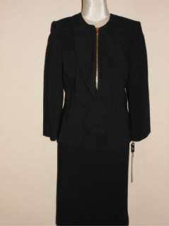 NWT Tahari Arthur S. Levine Black Career Skirt Suit 14 $280  