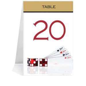    Wedding Table Number Cards   All Aces #1 Thru #16