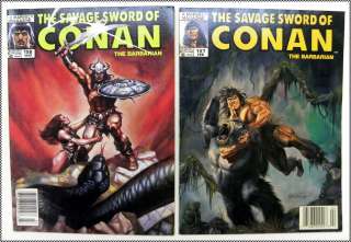 Savage Sword of Conan the Barbarian Issue 157 & 158 1980s Marvel 