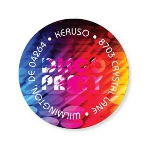  Rainbow Disco Round Stickers