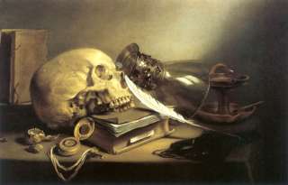Skull A Vanitas Still Life 1645 by Pieter Claesz Paint Fine Art Repro 