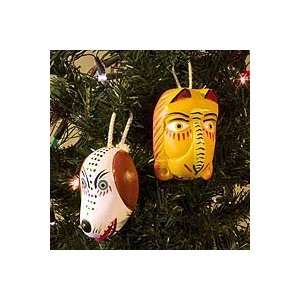   wood ornaments, Lion and Dog Dance Masks (pair): Home & Kitchen