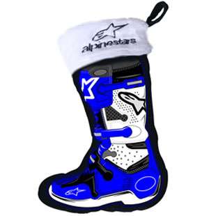 NEW ALPINESTAR MOTOCROSS BOOT CHRISTMAS STOCKING BLUE  