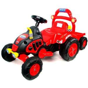   Riders Battery Operated Range Tractor with Trailer Red: Toys & Games