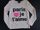 NWT Gap Kids Young at Heart XS 4 5 Paris je taime Heart T shirt Pink 