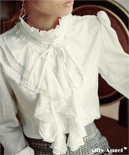   Shirt Luxus Victorian Boho Retro Top Ruffle Fashion Women Blouse SH06