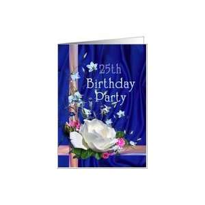 25th Birthday Party Invitation, White Rose Card: Toys 