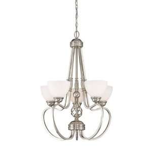  Maddox Collection 5 Light 31 Satin Nickel Chandelier with 
