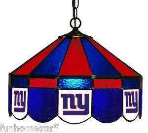 NEW YORK GIANTS NFL 16 STAINED GLASS HOME PUB BAR TABLE HANGING LAMP 