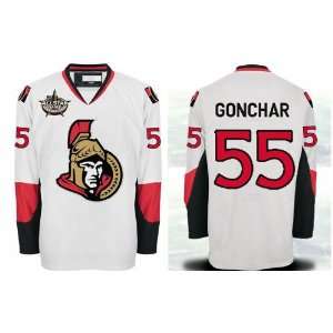 com NHL Gear   Sergei Gonchar #55 Ottawa Senators White Jersey Hockey 