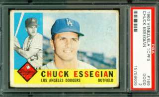 1960 Topps Venezuelan #166 CHUCK ESSEGIAN Dodgers PSA 2  