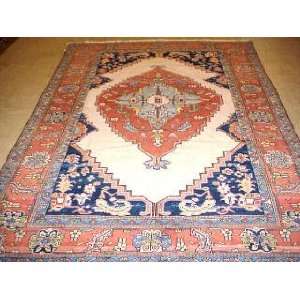   6x9 Hand Knotted Heriz Persian Rug   98x68