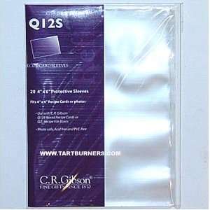 CR Gibson Clear Recipe Card Sleeves, 4 Inch by 6 Inch:  
