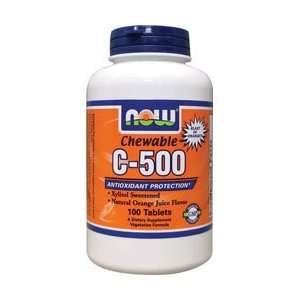  Now Foods, Chewable C 500 Natural Orange Juice 100 Tablets 